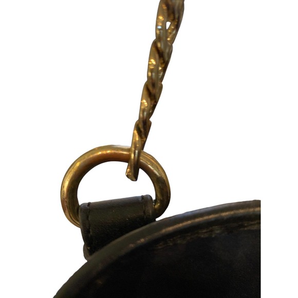 JUICY COUTURE Black Leather Hand Bag XL shopper - Chain Link Strap - Excellent! - Picture 5 of 11